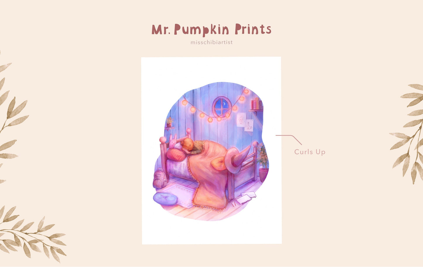 Dressed Up Mr. Pumpkin | Medium Art Print