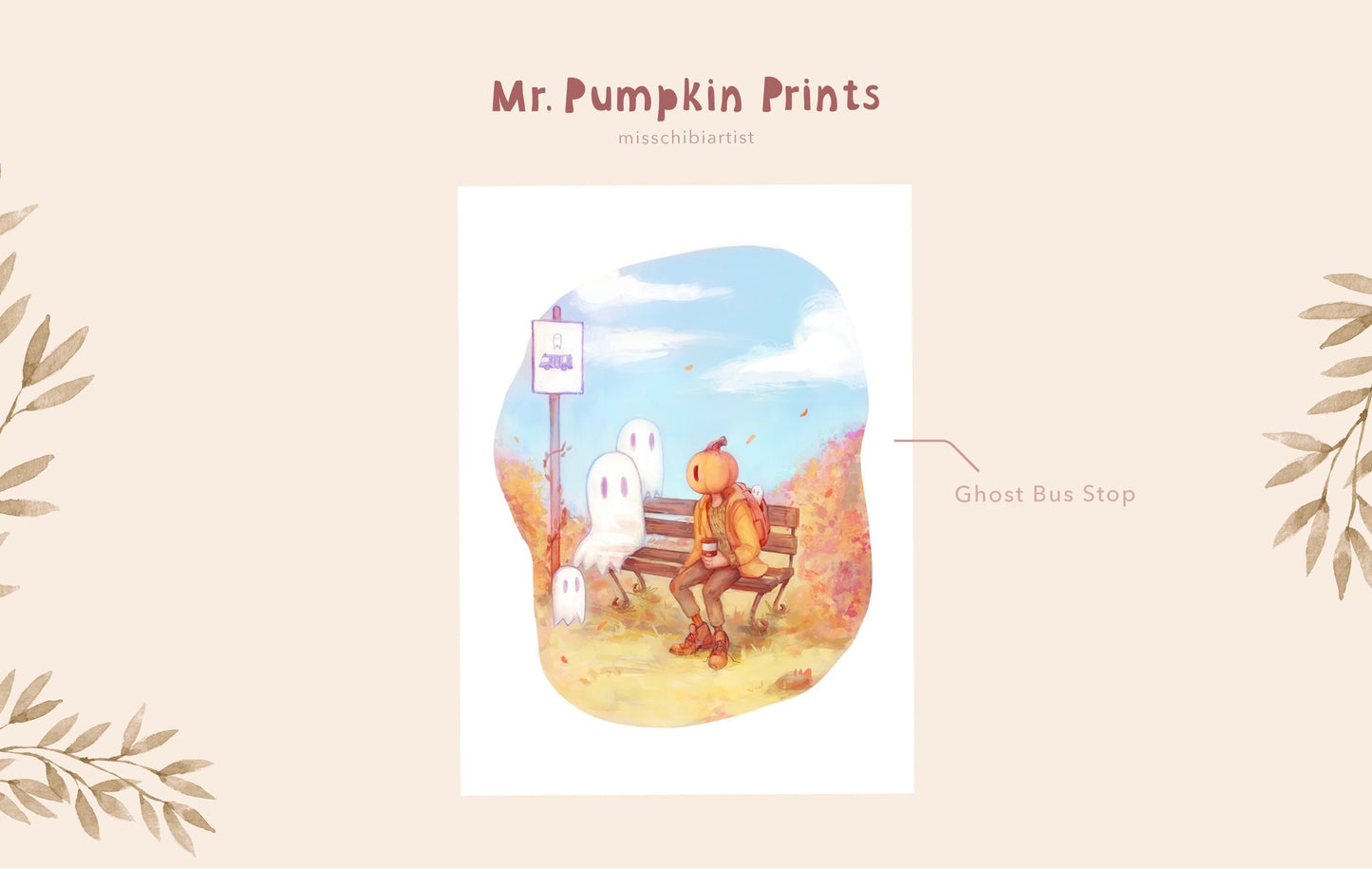 Dressed Up Mr. Pumpkin | Medium Art Print