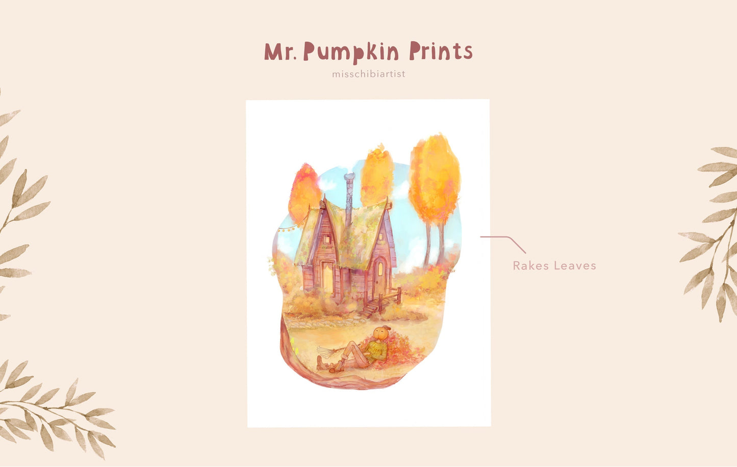 Dressed Up Mr. Pumpkin | Medium Art Print