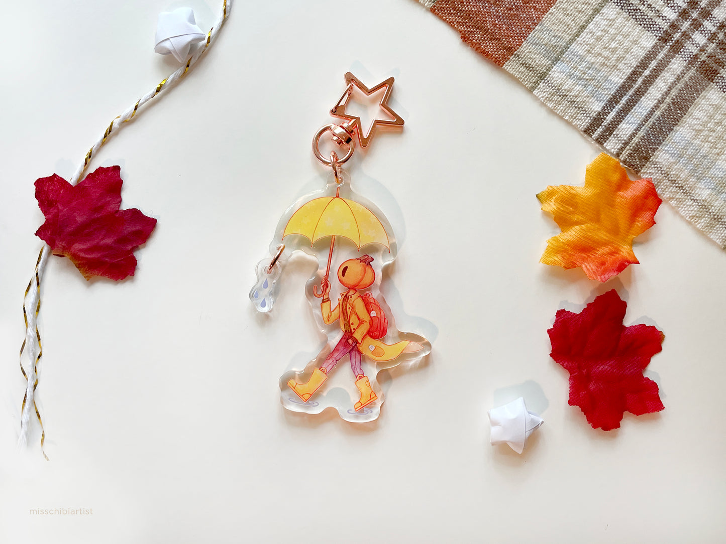 Rainy Day Pumpkin | Acrylic Charm