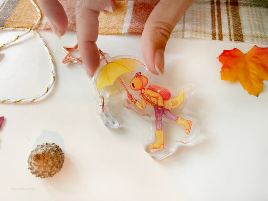 Rainy Day Pumpkin | Acrylic Charm