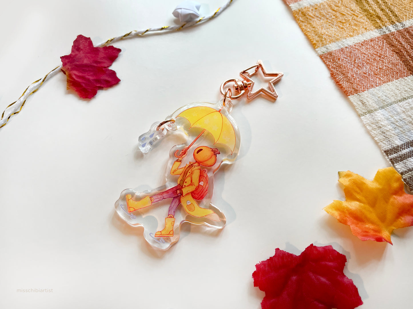 Rainy Day Pumpkin | Acrylic Charm