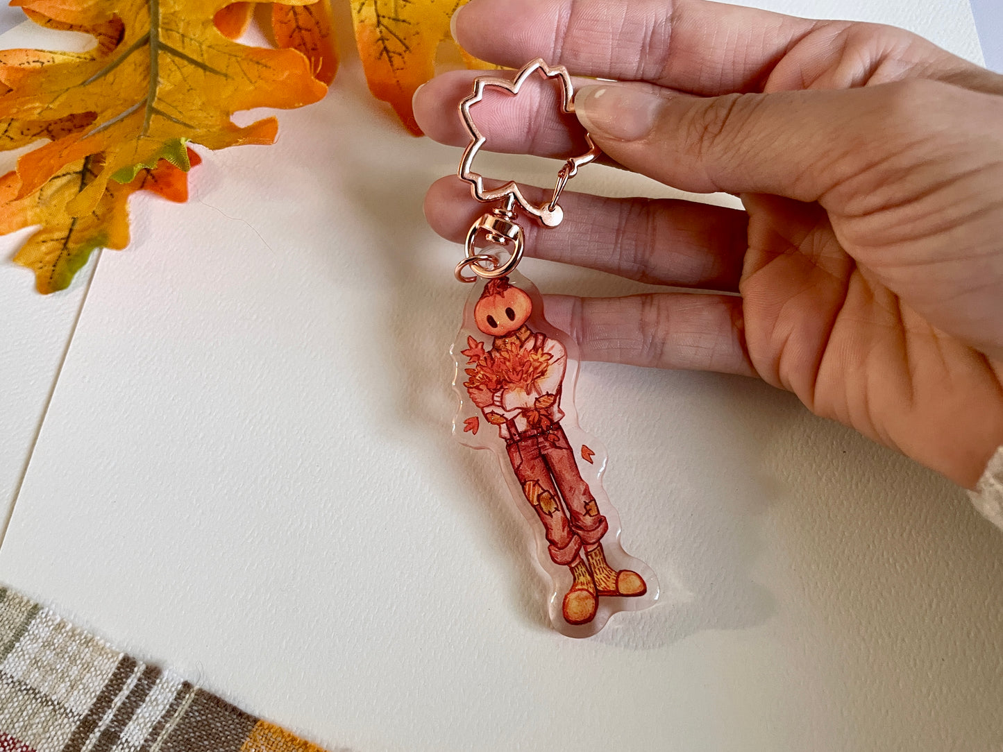 Leaf Bouquet Pumpkin | Acrylic Charm