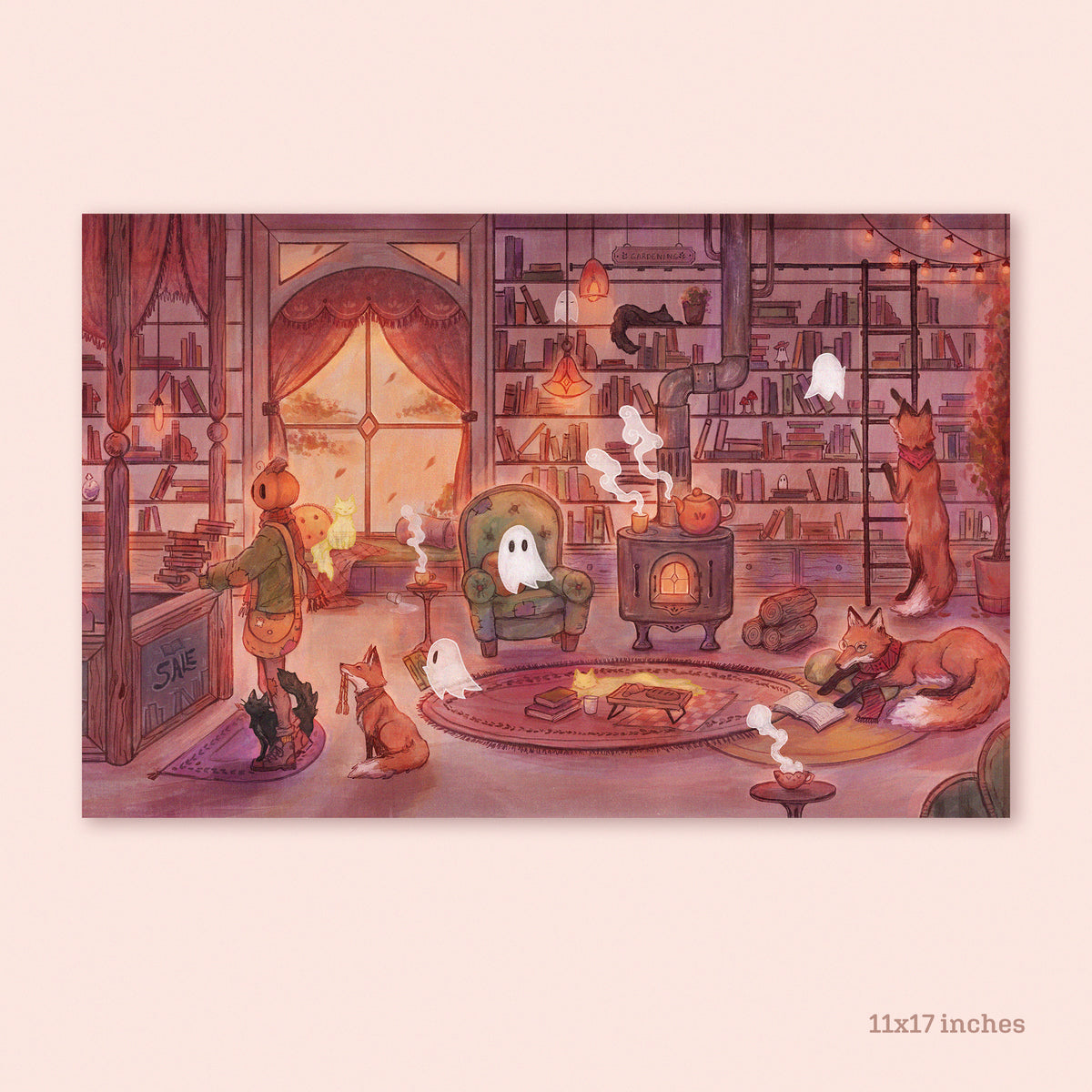 Day at the Bookstore | Mr. Pumpkin Art Print
