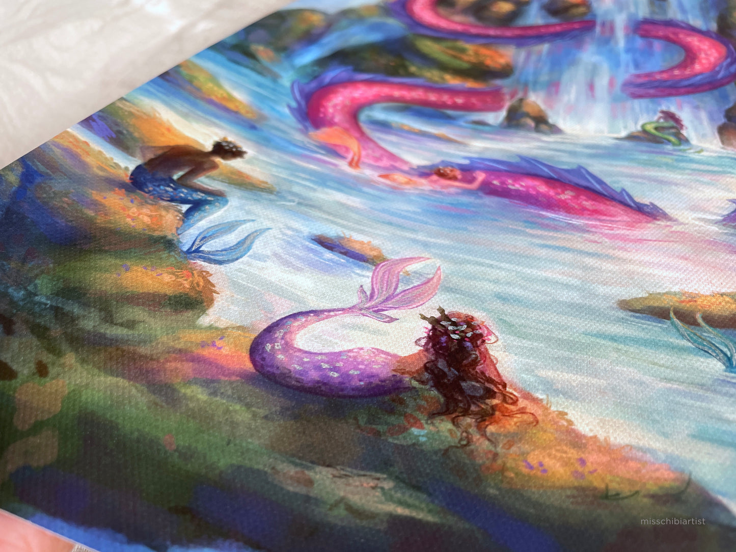Dragon Bath | Embellished Canvas Art Print