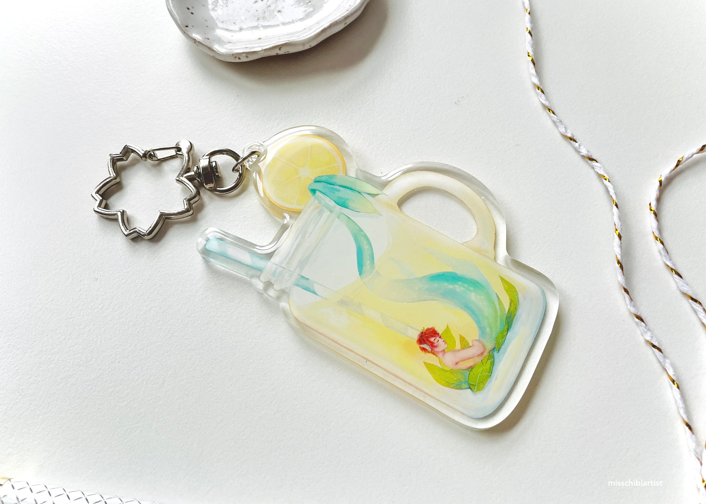 Lemonade Jar Merman | Acrylic Charm