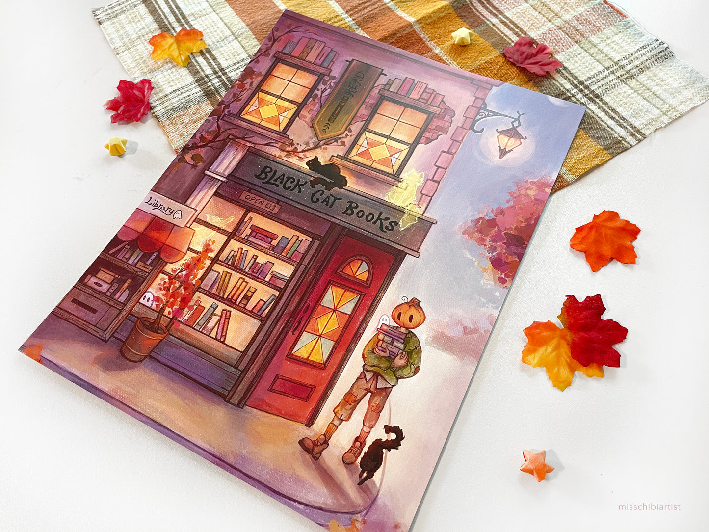 Black Cat Books | Mr. Pumpkin Art Print