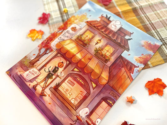 Friendly Pumpkin Cafe | Mr. Pumpkin Art Print