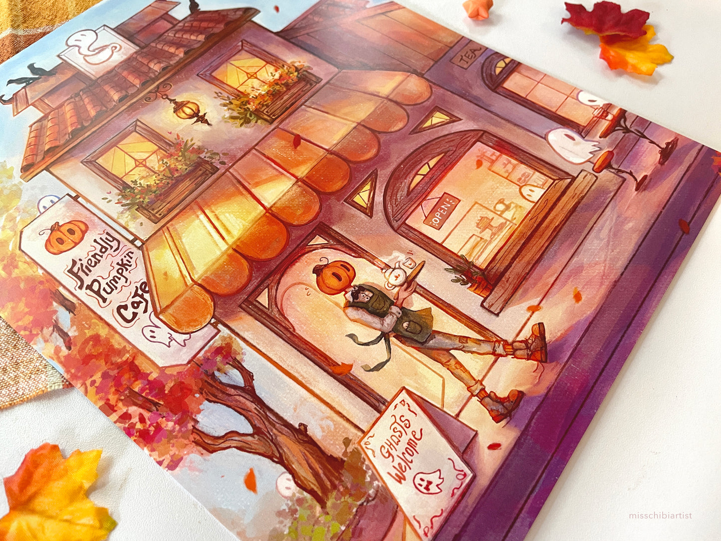 Friendly Pumpkin Cafe | Mr. Pumpkin Art Print