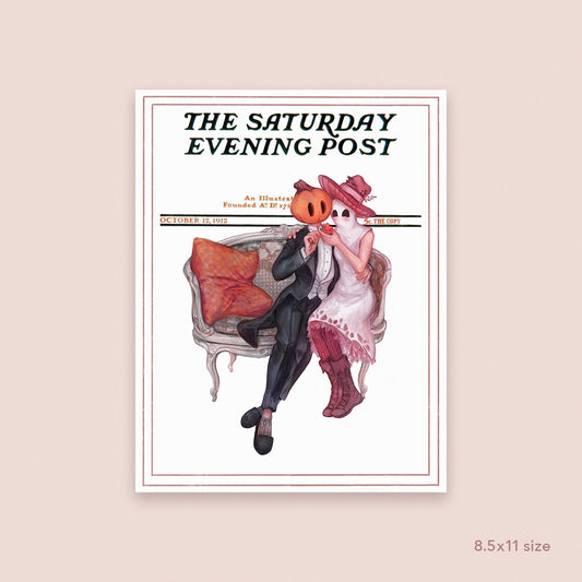 Saturday Evening Post Mr. Pumpkin and Rosi Boo | Art Print