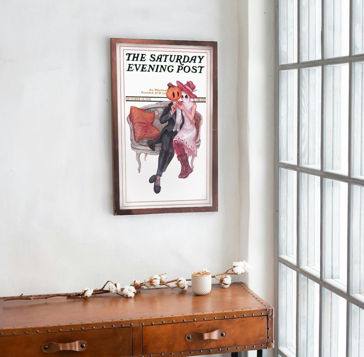Saturday Evening Post Mr. Pumpkin and Rosi Boo | Art Print