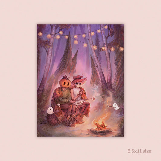 Cozy Campfire | Mr. Pumpkin Art Print