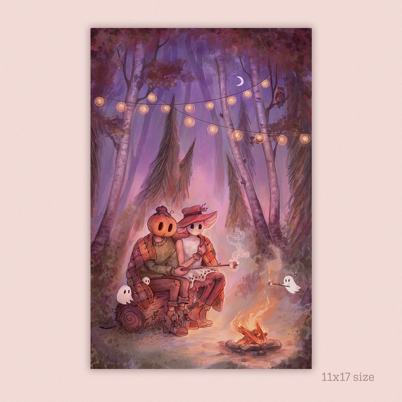 Cozy Campfire | Mr. Pumpkin Art Print