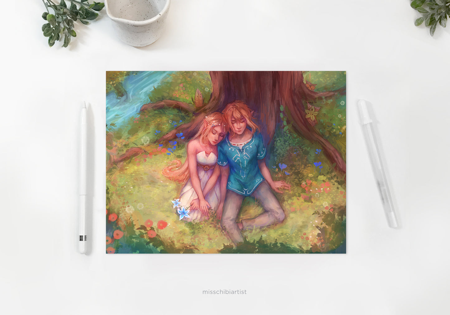 Link and Zelda | Art Print