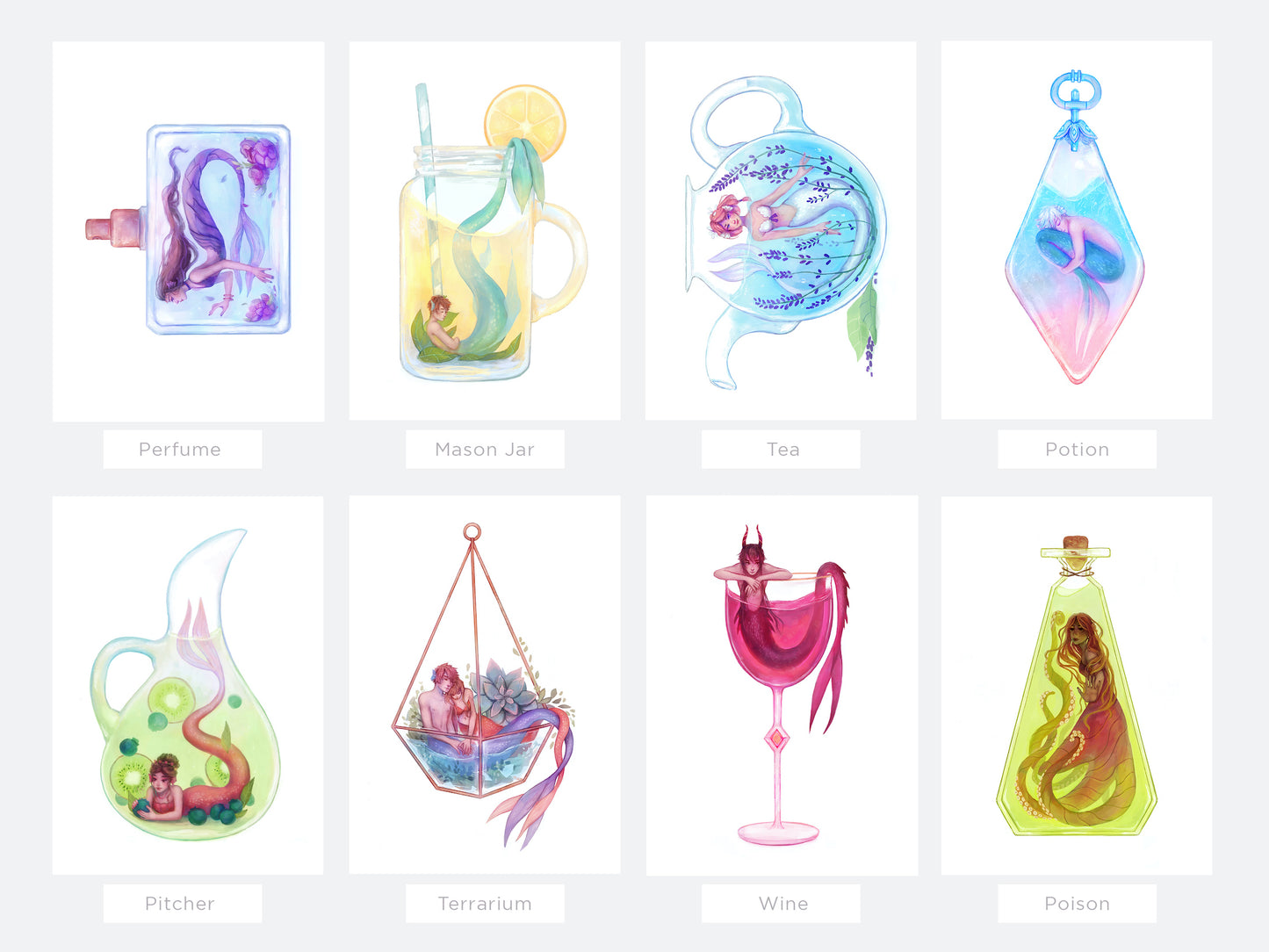 Bottled Mermaids | Art Print