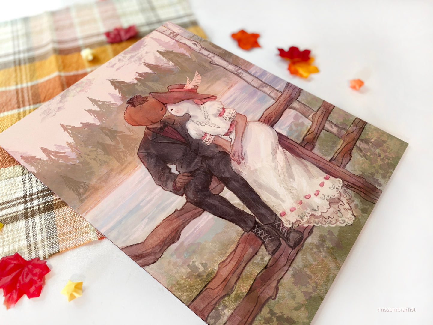 Mr. Pumpkin and Rosi Boo Valentine | Art Print