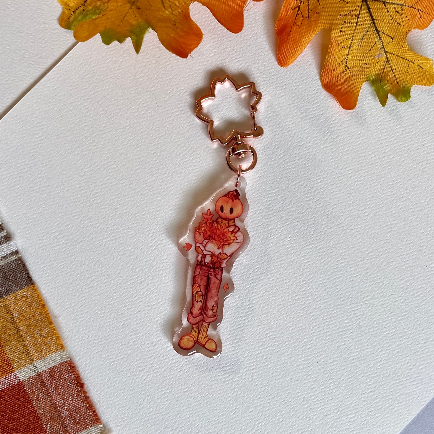 Leaf Bouquet Pumpkin | Acrylic Charm
