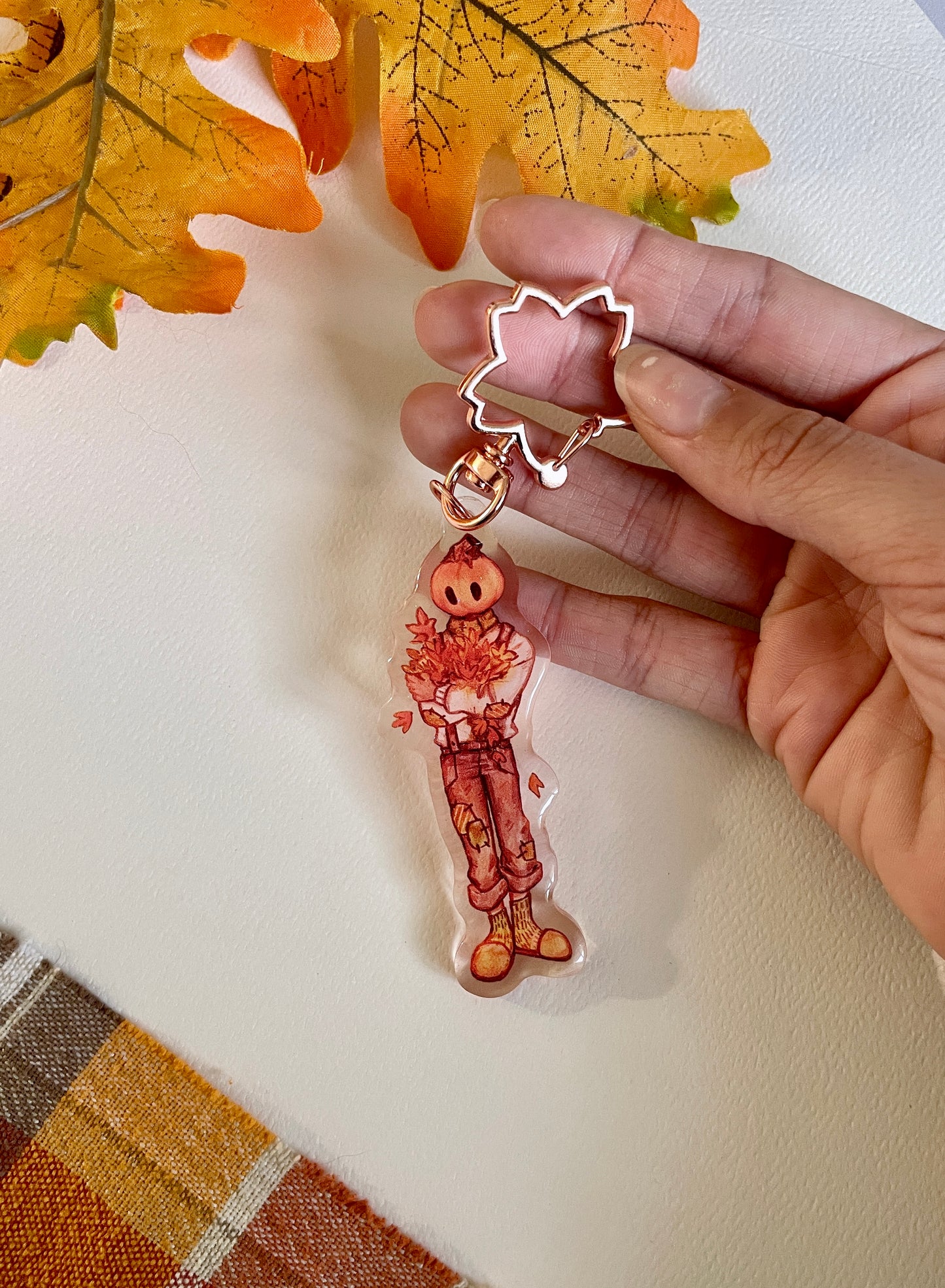 Leaf Bouquet Pumpkin | Acrylic Charm