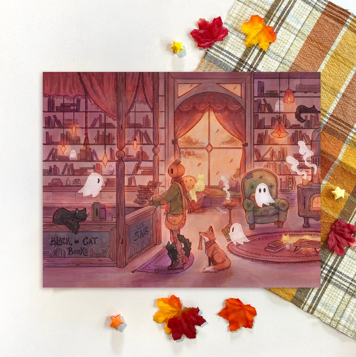 Day at the Bookstore | Mr. Pumpkin Art Print