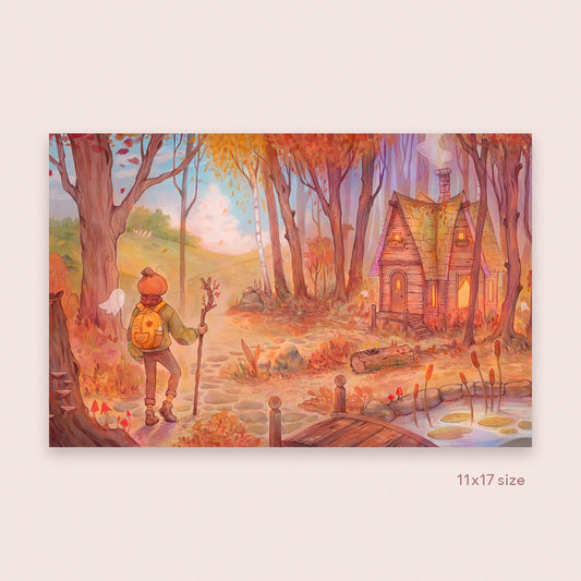 Mr. Pumpkin's Forest | Mr. Pumpkin Art Print