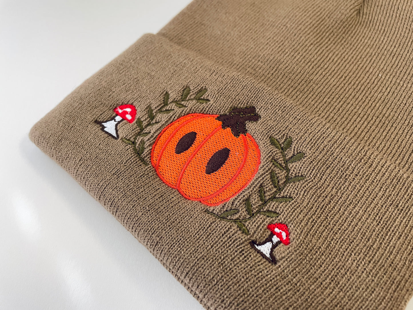 Embroidered Fall Mr. Pumpkin Beanie