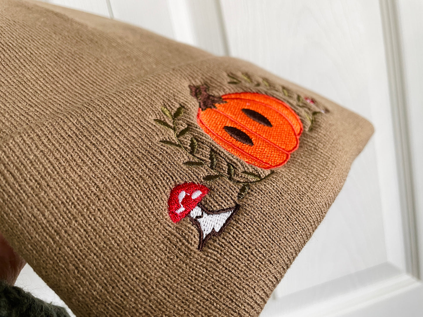 Embroidered Fall Mr. Pumpkin Beanie