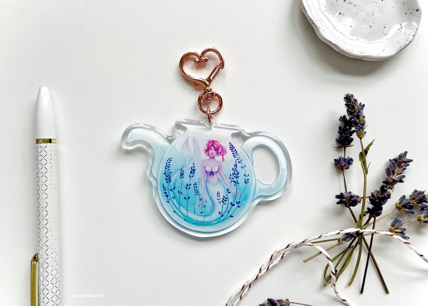 Lavender Tea Mermaid | Acrylic Charm