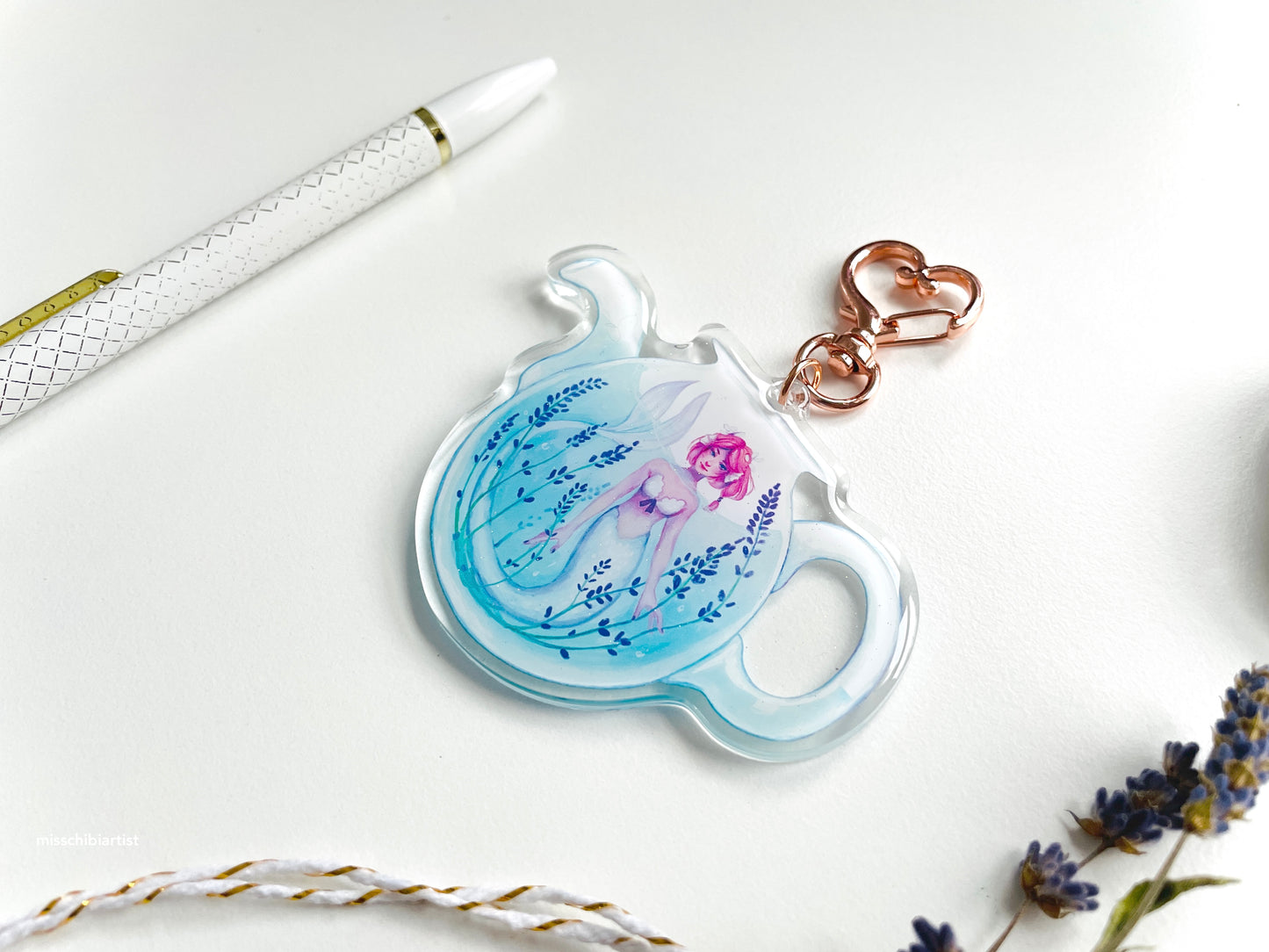 Lavender Tea Mermaid | Acrylic Charm