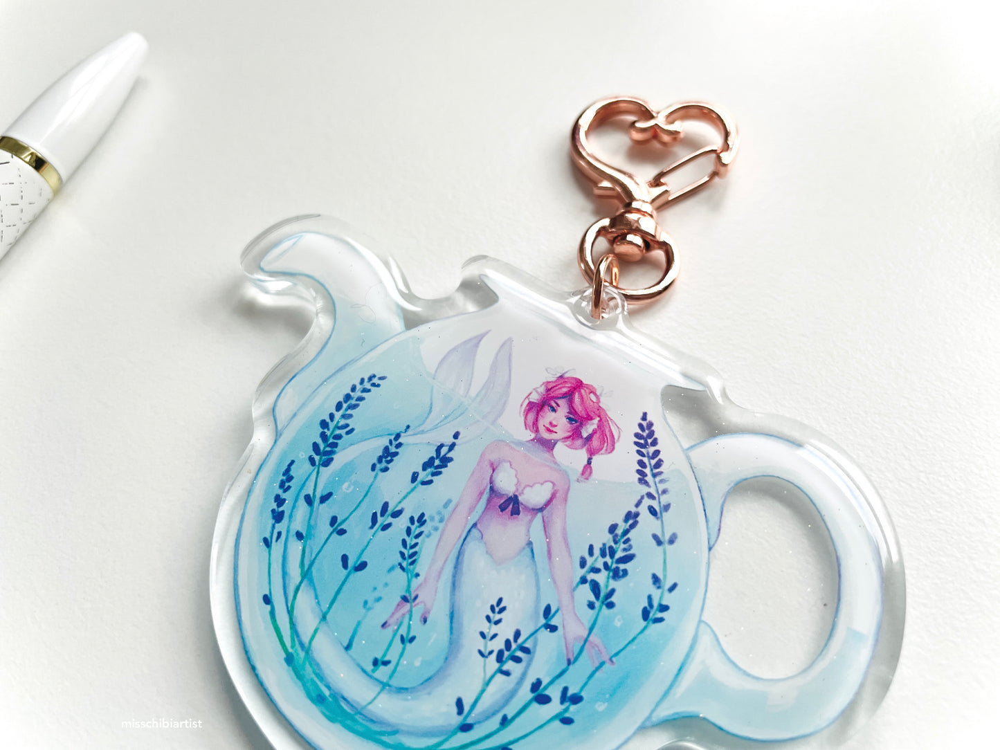 Lavender Tea Mermaid | Acrylic Charm